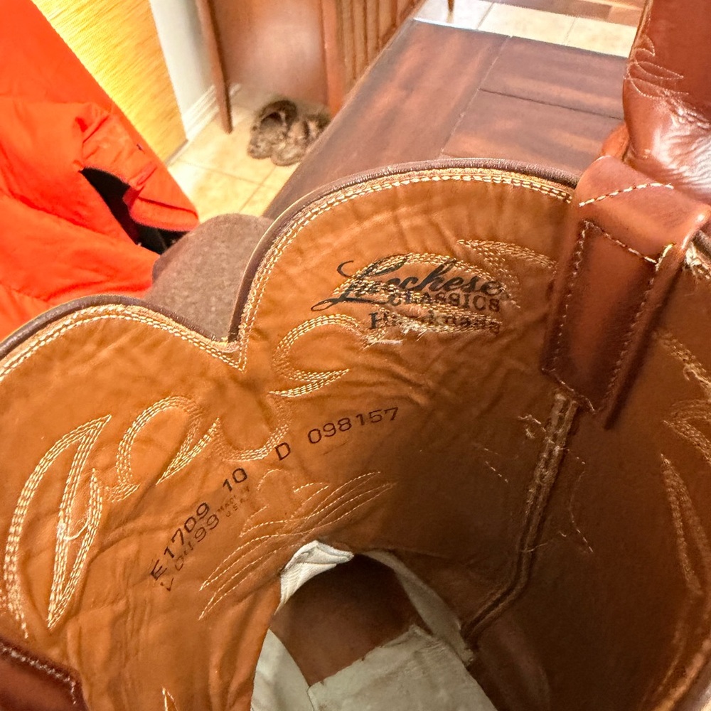 Lucchese Classics handmade tan ostrich boots 10D - Picture 8 of 10